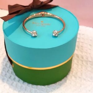 Kate Spade Rose Gold and Rhinestone Cuff Bracelet